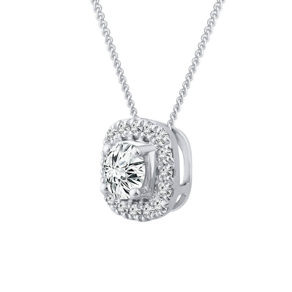 9ct White Gold 0.33ct Diamond Halo Stud Pendant