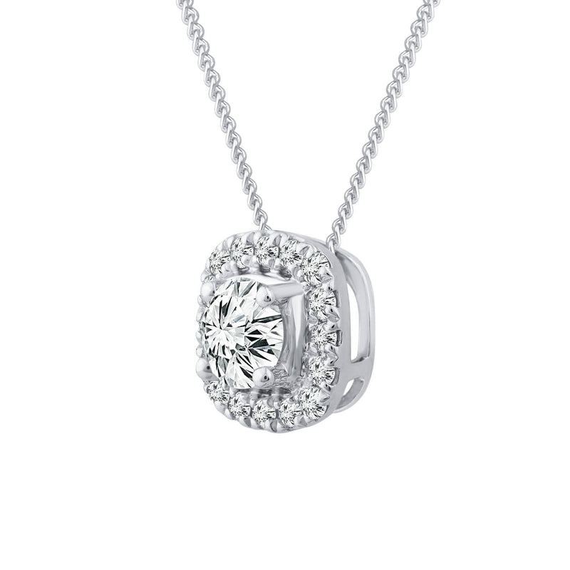 9ct White Gold 0.33ct Diamond Halo Stud Pendant