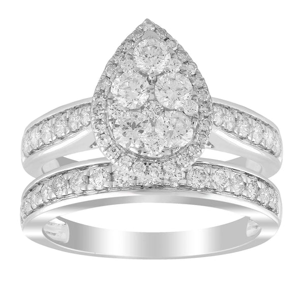 Pear Ring with 1.5ct Diamond in 18K White Gold