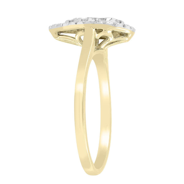 Pear Ring with 0.5ct Diamonds in 9K Yellow Gold