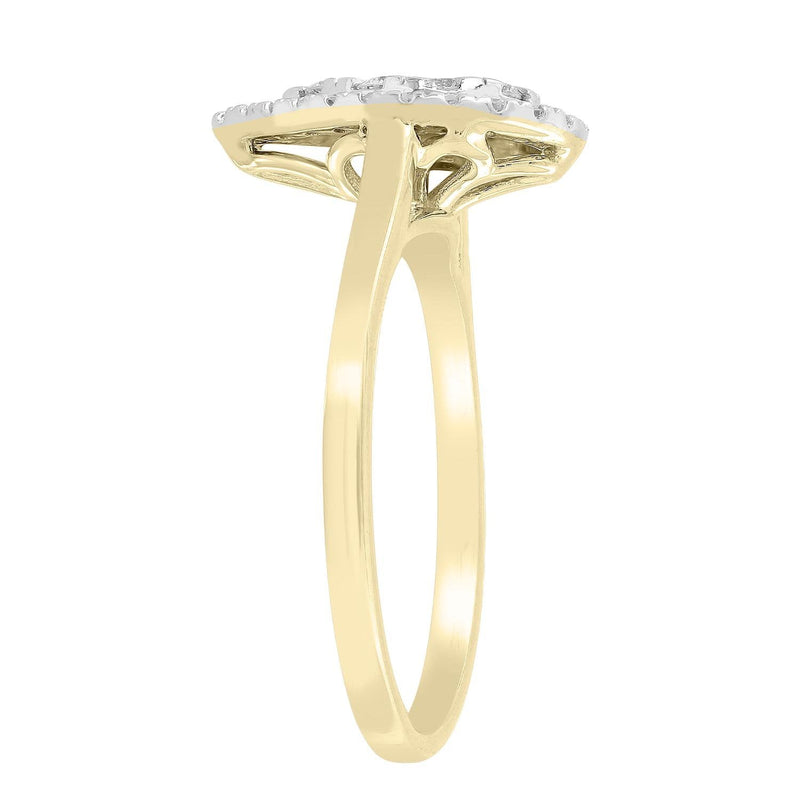 Pear Ring with 0.5ct Diamonds in 9K Yellow Gold
