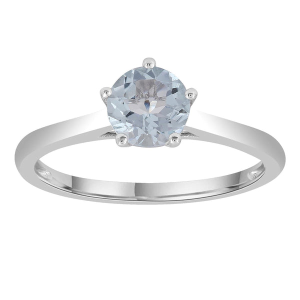 Aquamarine Ring set in 9K White Gold