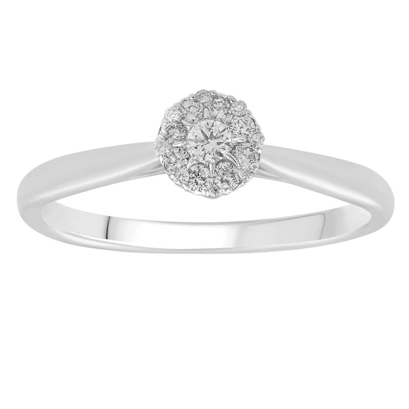 9ct White Gold 0.15ct Diamond Cluster Ring