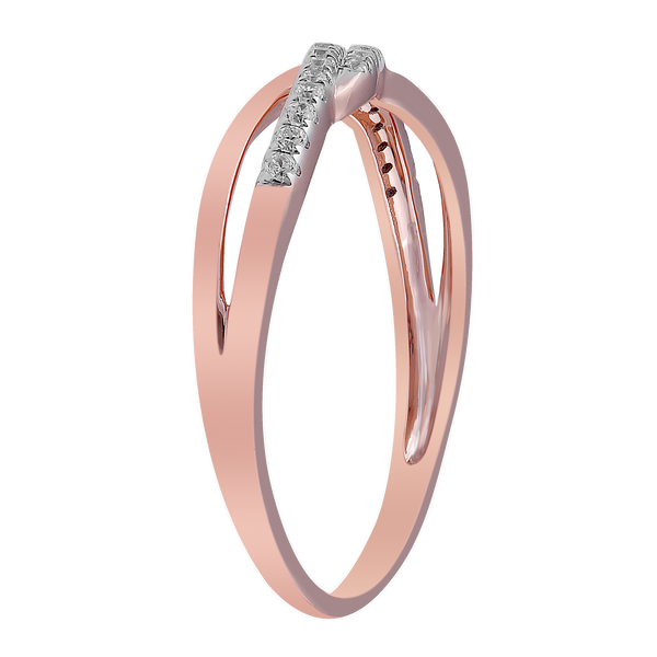 9ct Rose Gold 0.10ct Diamond Twist Ring