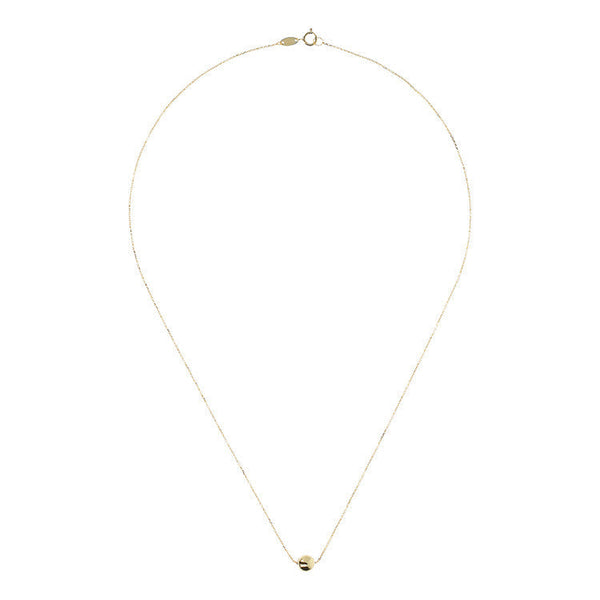 9ct Yellow Gold Single Ball Necklace 45cm