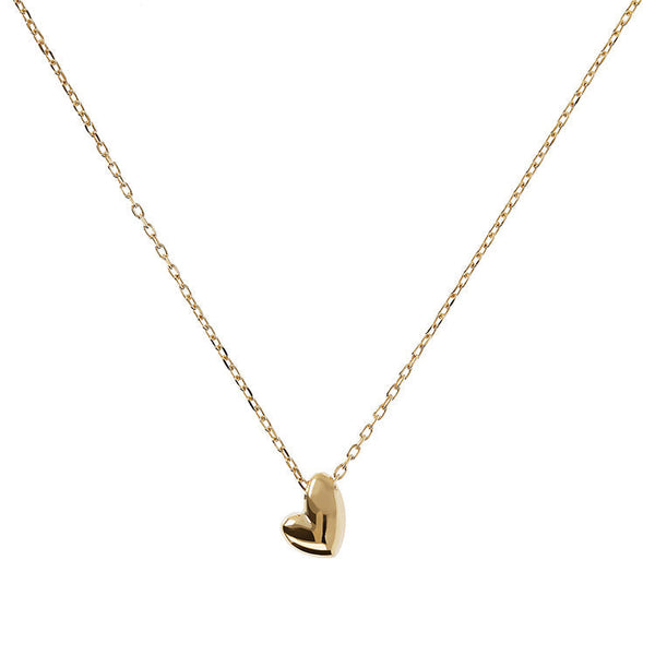 9ct Yellow Gold Drop Heart Necklace 45cm