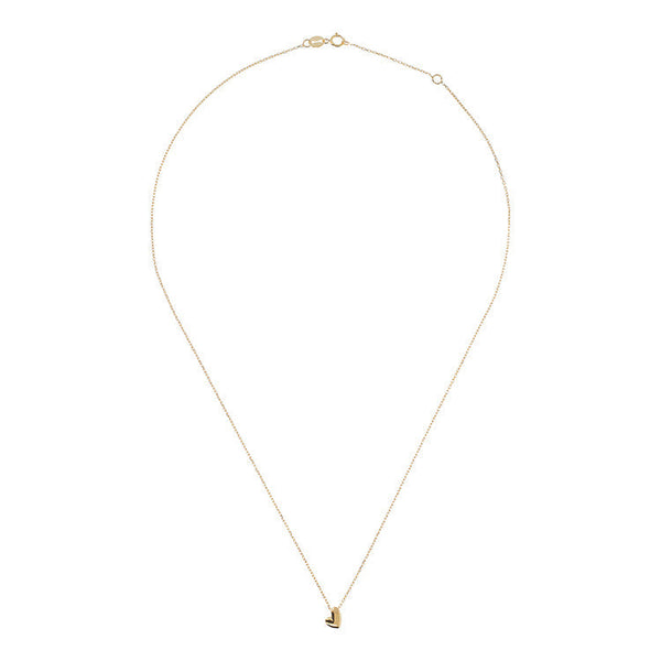 9ct Yellow Gold Drop Heart Necklace 45cm