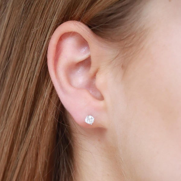 Stud Earrings with 0.75ct Diamonds in 9K White Gold