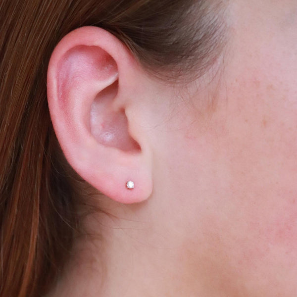 Stud Earrings with 0.1ct Diamonds in 9K Rose Gold