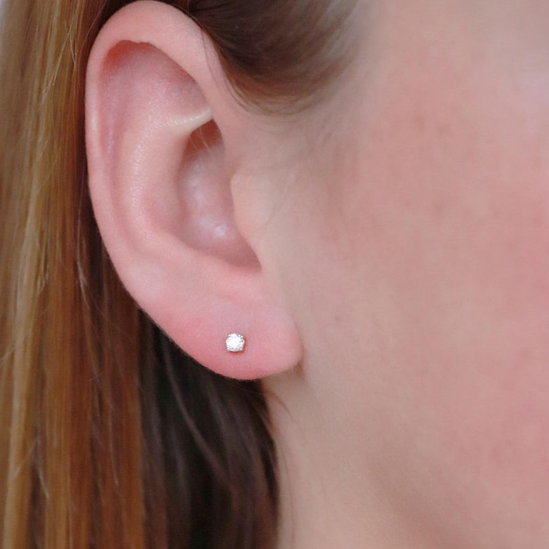 Stud Earrings with 0.15ct Diamonds in 9K Rose Gold
