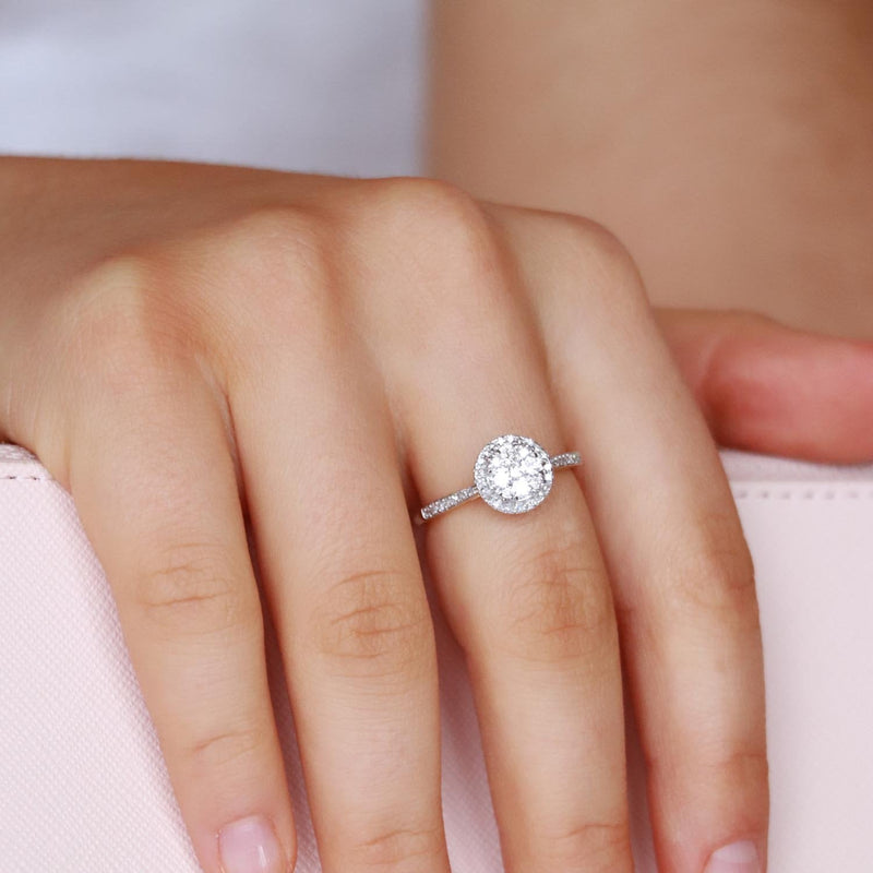 Cluster Ring with 0.5ct Diamonds in 9K Yellow Gold