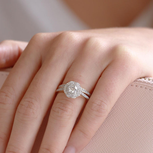 Engagement & Wedding Ring Set with 1ct Diamonds in 18K Yellow Gold